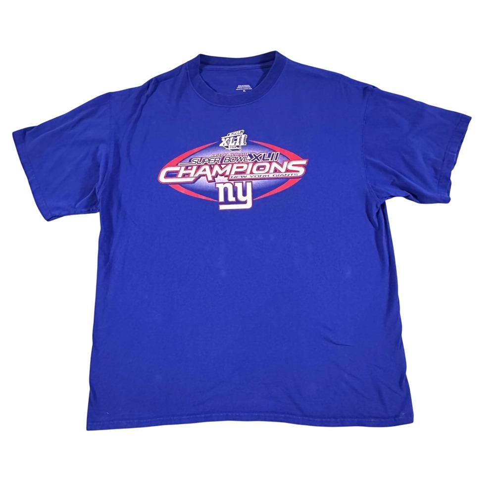 New York Giants Super Bowl XLII Champions T-Shirt Blue XL VF Imagewear 2008